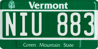 VT license plate NIU883
