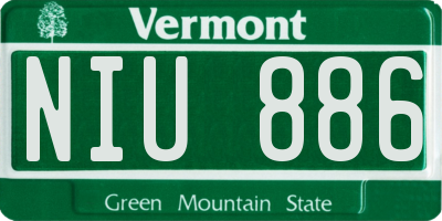 VT license plate NIU886