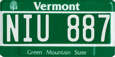 VT license plate NIU887