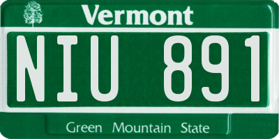 VT license plate NIU891