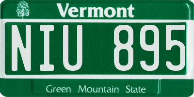 VT license plate NIU895