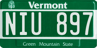 VT license plate NIU897