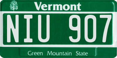 VT license plate NIU907