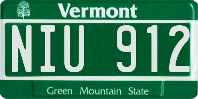 VT license plate NIU912