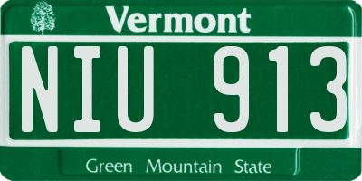 VT license plate NIU913