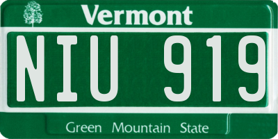 VT license plate NIU919