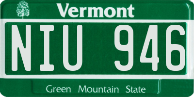 VT license plate NIU946