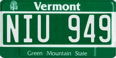 VT license plate NIU949