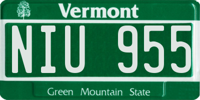 VT license plate NIU955