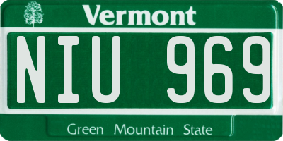 VT license plate NIU969
