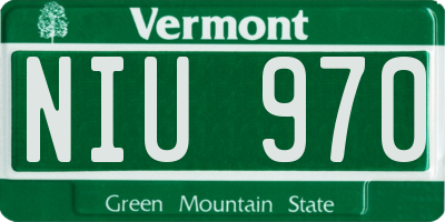 VT license plate NIU970