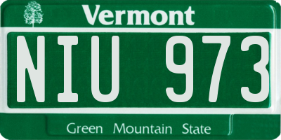 VT license plate NIU973