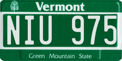 VT license plate NIU975