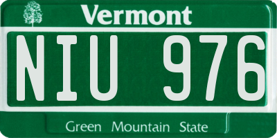 VT license plate NIU976