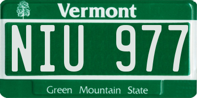 VT license plate NIU977