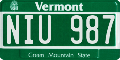VT license plate NIU987