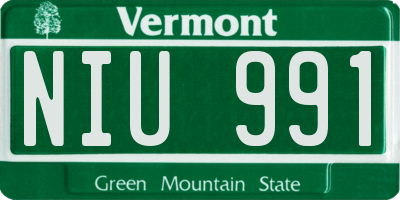 VT license plate NIU991