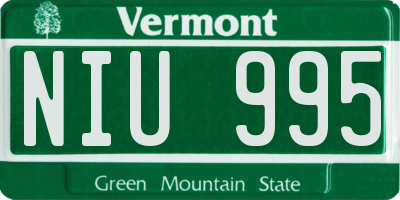 VT license plate NIU995