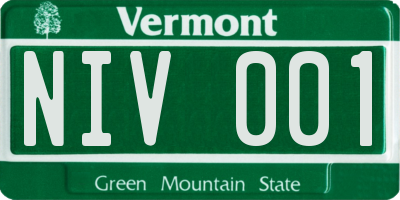 VT license plate NIV001