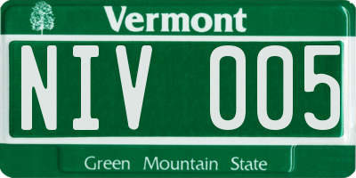 VT license plate NIV005