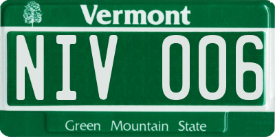 VT license plate NIV006