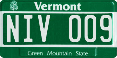 VT license plate NIV009
