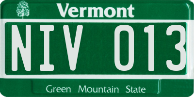 VT license plate NIV013