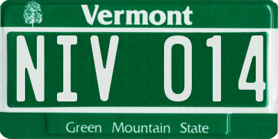 VT license plate NIV014