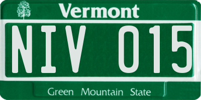 VT license plate NIV015
