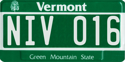 VT license plate NIV016