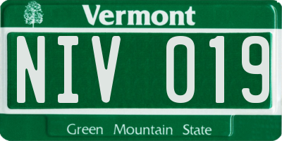 VT license plate NIV019