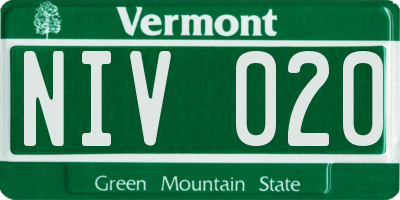 VT license plate NIV020