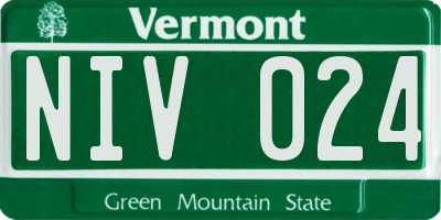 VT license plate NIV024