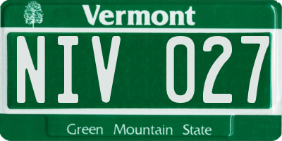 VT license plate NIV027