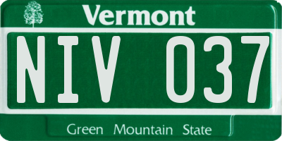 VT license plate NIV037