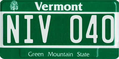 VT license plate NIV040