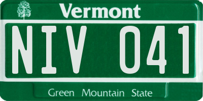 VT license plate NIV041