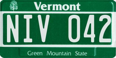 VT license plate NIV042