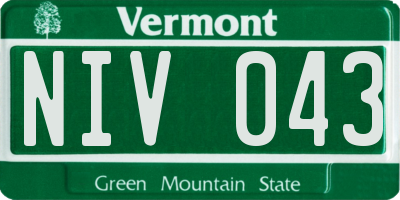 VT license plate NIV043