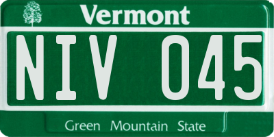 VT license plate NIV045
