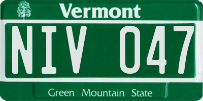 VT license plate NIV047