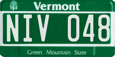 VT license plate NIV048