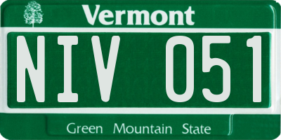 VT license plate NIV051