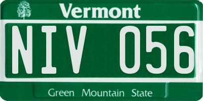 VT license plate NIV056