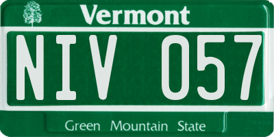 VT license plate NIV057