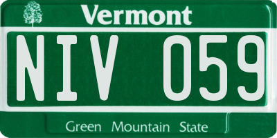 VT license plate NIV059