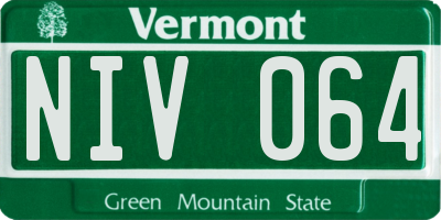 VT license plate NIV064
