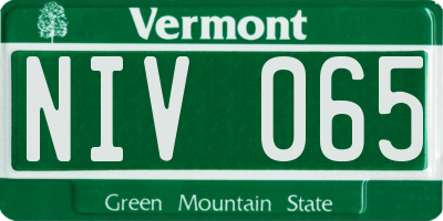 VT license plate NIV065