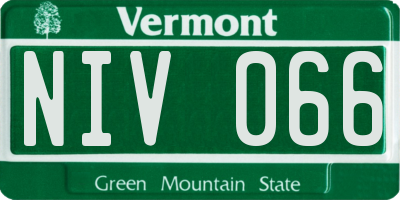 VT license plate NIV066