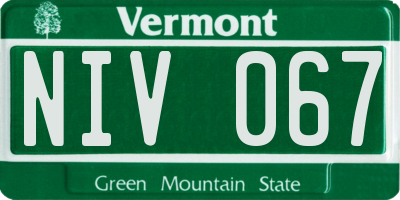 VT license plate NIV067